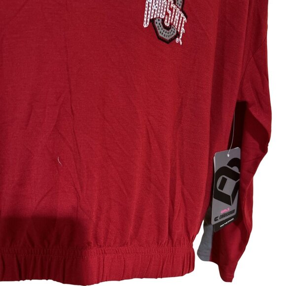NEW Ohio State OSU Buckeyes Colosseum Red LS Hooded Shirt Girl's M (7-8) - Picture 3 of 7